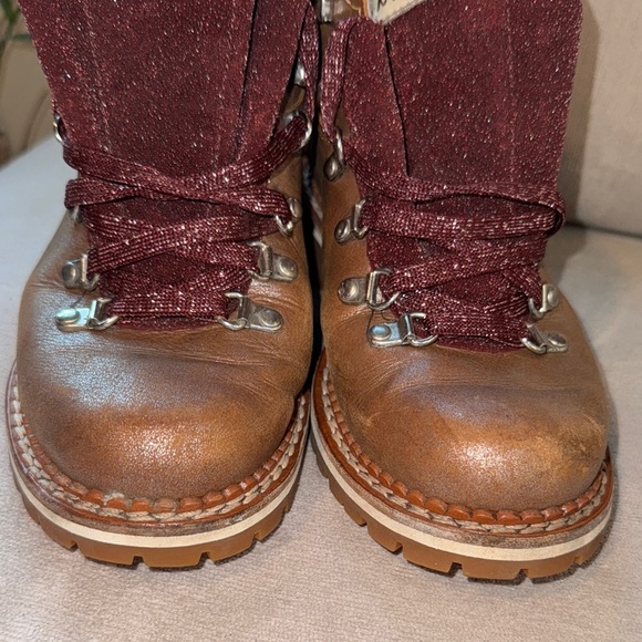 Women's Ankle Boots in Burgundy and Brown - Picture 10 of 14